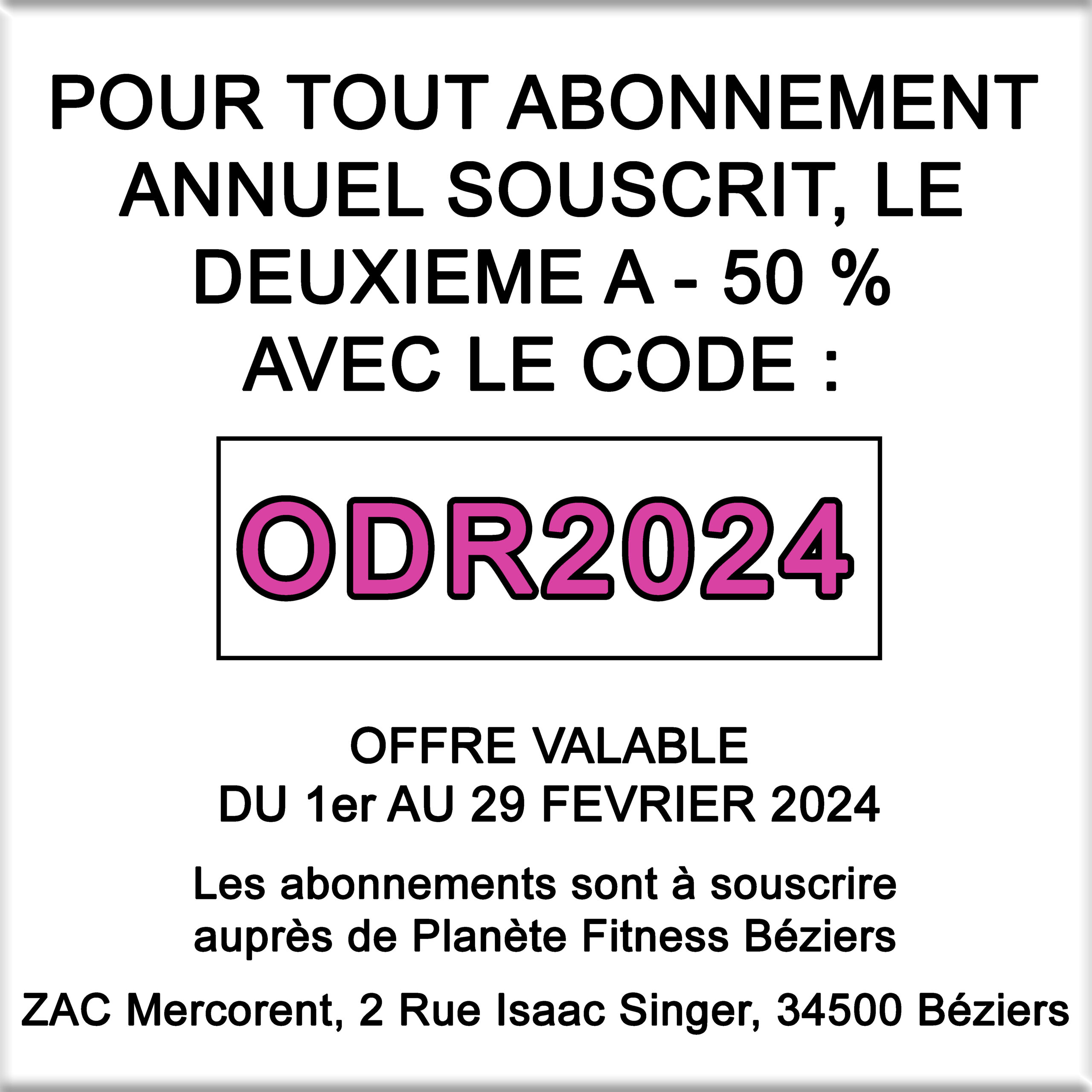 code remise ODR2024